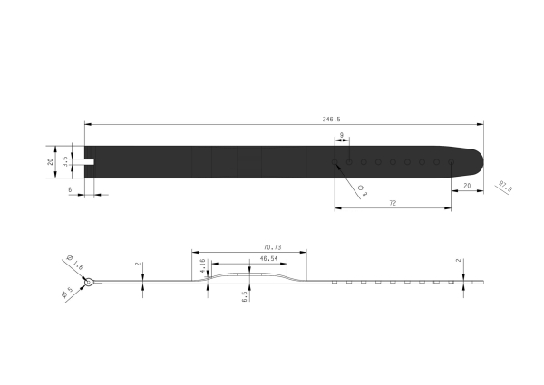 RFID Armband SILA Dual NXP MIFARE Classic 1K 7 byte (13,56MHz) + HITAG S-2048 (125KHz) Schwarz